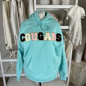 Independent Trading Company Women’s Sz XL Turquoise Cougars Graphic Hoodie#3482